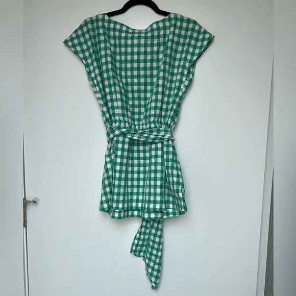 Anthropologie - Green Gingham Blouse - Size 6 - Picture 14 of 15